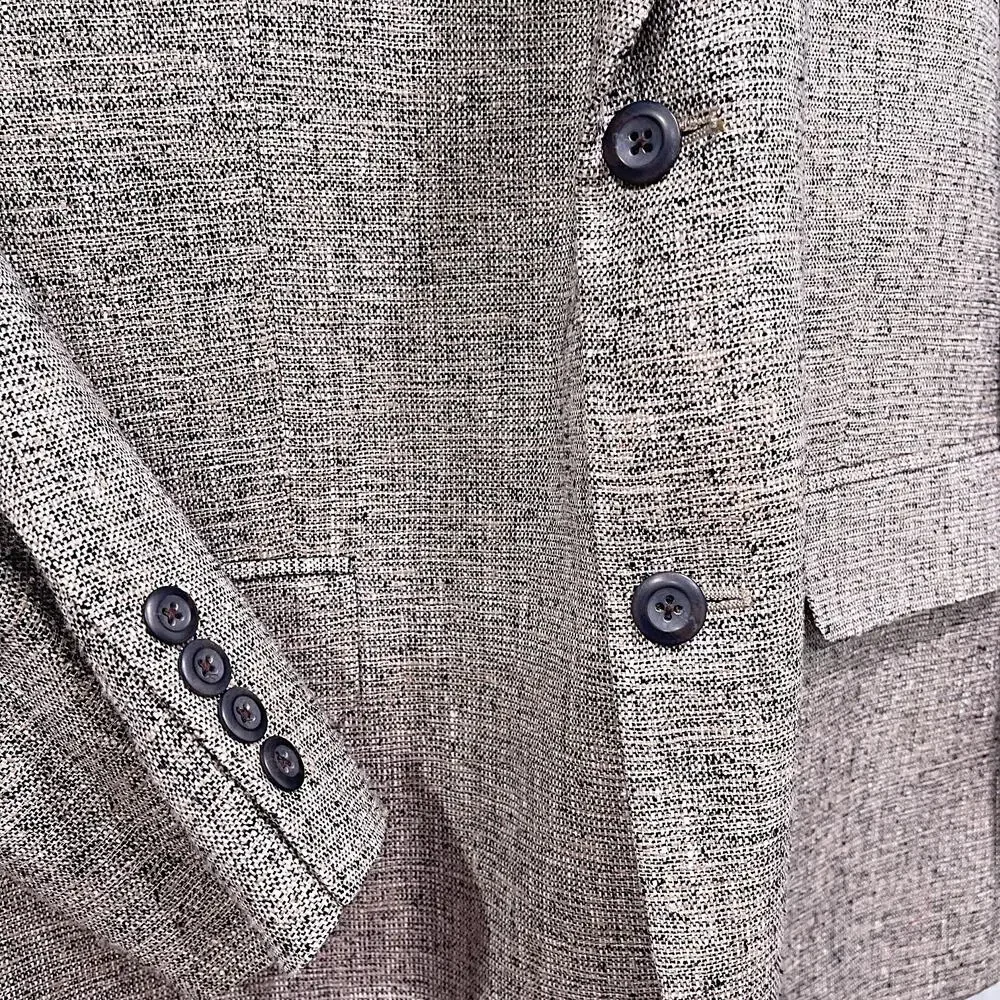 Savile Row 100% Silk Basketweave Sport Coat Blazer Jacket Taupe Brown Mens 46L